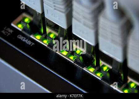 gigabit ethernet connection Stock Photo