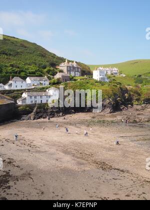 The pretty traditional fishing village of Port Isaac, Cornwall in England and also used in the BBC TV comedy, Doc Martin Stock Photo