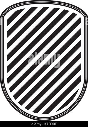 shield with striped in monochrome silhouette Stock Vector Image & Art ...