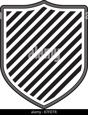 shield with striped in monochrome silhouette Stock Vector Image & Art ...