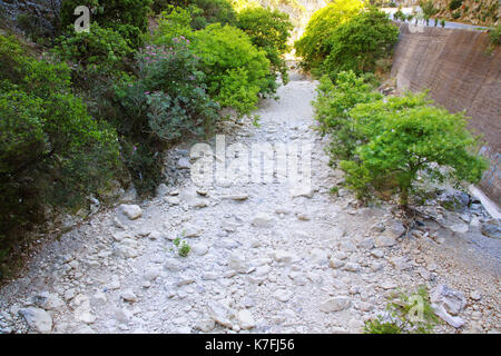 A dried up river bed in Kefalonia,Greece Stock Photo