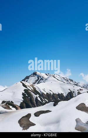snow capped mountain landscape with blue sky Stock Photo - Alamy