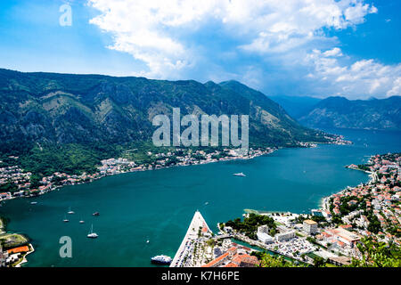 Magnificent view of Kotor Bay Montenegro Stock Photo