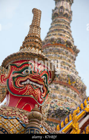 Yaksha (Giant Demon Guardian) Statue at Wat Phra Kaew (Temple of the Emerald Buddha). The Grand Palace, Phra Nakhon, Bangkok, Thailand Stock Photo