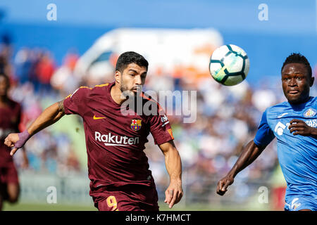 Getafe, Spain. 17th September, 2017. LaLiga match between Getafe CF and FC Barcelona at the Coliseum Alfonso Pérez, in Getafe, Madrid. © ABEL F. ROS/Alamy Live News Stock Photo