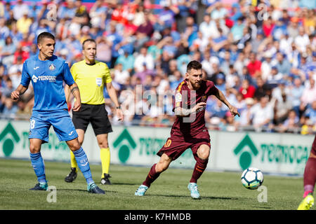 Getafe, Spain. 17th September, 2017. LaLiga match between Getafe CF and FC Barcelona at the Coliseum Alfonso Pérez, in Getafe, Madrid. © ABEL F. ROS/Alamy Live News Stock Photo