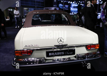 Frankfurt, Germany. 15th September 2017. The German car tuner Brabus Classic presents the Mercedes-Benz 280 SE Cabriolet at the 67. IAA. The 67. Internationale Automobil-Ausstellung (IAA in Frankfurt is with over 1000 exhibitors one of the largest Motor Shows in the world. The show will open for the general public from the 16th until the 24th September.