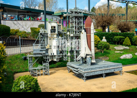 NASA Apollo launch platform in Legoland Windsor miniland exhibition Stock Photo