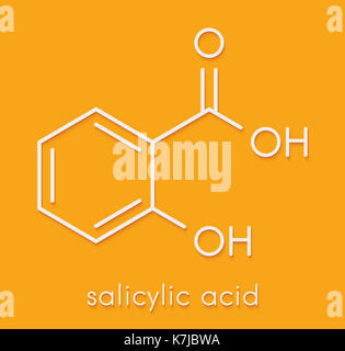 Salicylic acid molecule. Used in cosmetics, in dermatological medicines ...