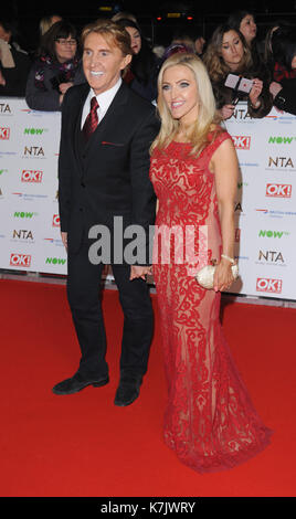 Photo Must Be Credited ©Kate Green/Alpha Press 079965 20/01/2016 Nik Speakman and Eva Speakman National Television Awards 2016  at the O2 London Stock Photo