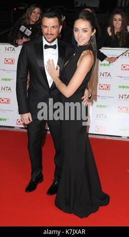 Photo Must Be Credited ©Kate Green/Alpha Press 079965 20/01/2016 Peter Andre and Wife Emily MacDonagh National Television Awards 2016  at the O2 London Stock Photo