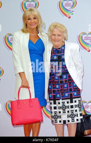 Photo Must Be Credited ©Alpha Press 078908 02/06/2014  Carol Wright and Nanny Pat Pat Patricia Brooker  Health Lottery tea party held at The Savoy in London Stock Photo