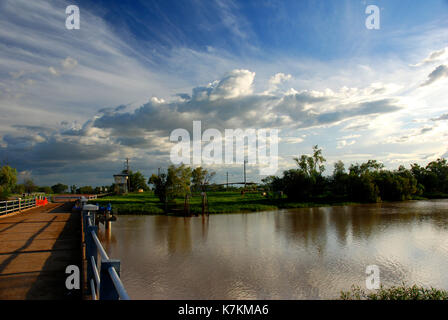 The Thompson River at Longreach, Western Queensland, Australia, looking ...