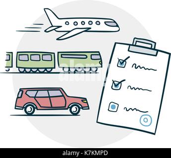 Delivery by air train or car icon Stock Vector