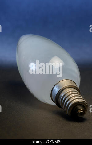 Old tungsten light bulb, white crystal Stock Photo