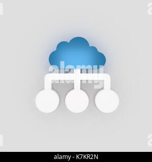 3d rendering computing cloud download concept Stock Photo