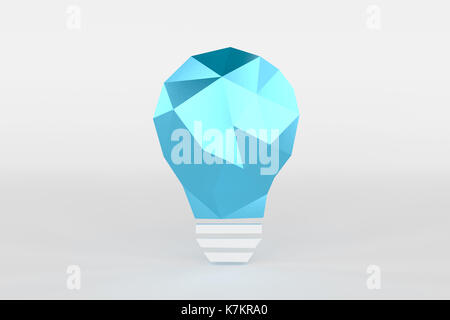 3d rendering of low poly light bulb Stock Photo