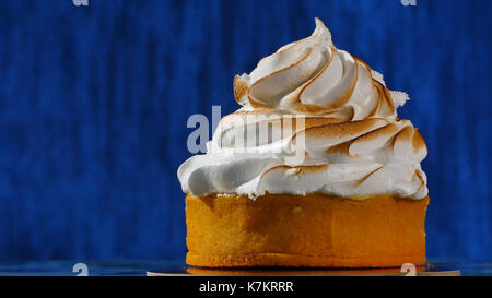 Close up decorated whip cream. Whipped cream on the cake Stock Photo