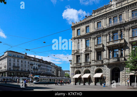 Switzerland Zurich Paradeplatz Stock Photo