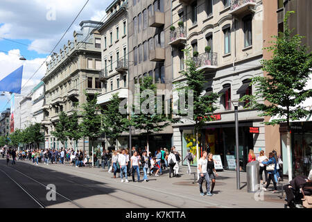 Switzerland Zurich Bahnhofstrasse Stock Photo