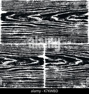 Realistic wood texture background plank with annual years circles. Empty black white color natural pattern swatch template. Stock Vector