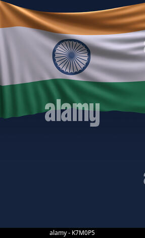 India with national flag on simple globe. 3D illustration Stock Photo ...