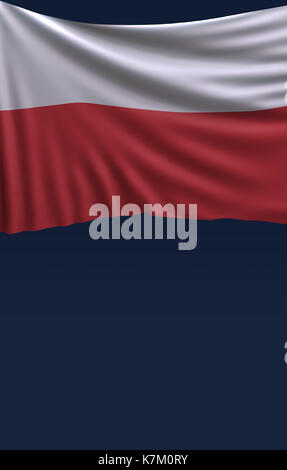 Flag Poland Seal, Polish Flag (3D Render) Stock Photo