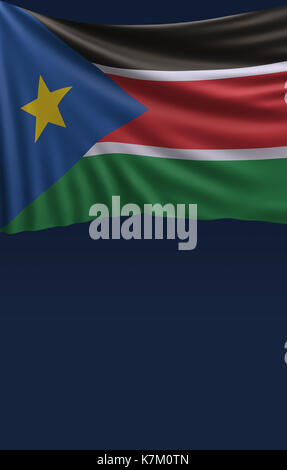 Flag South Sudanese Colors, South Sudan Flag (3D Render) Stock Photo