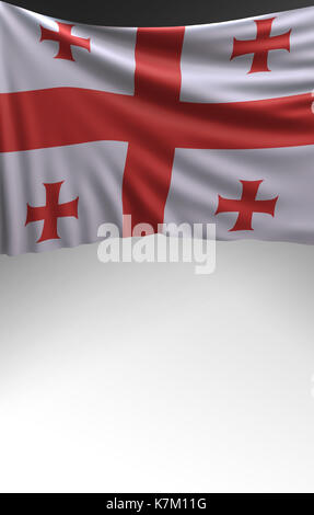 Flag Georgia Render, Georgian Flag (3D Render) Stock Photo