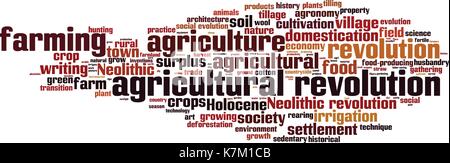 Agricultural revolution word cloud concept. Vector illustration Stock Vector