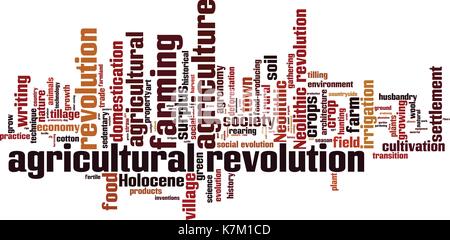 Agricultural revolution word cloud concept. Vector illustration Stock Vector