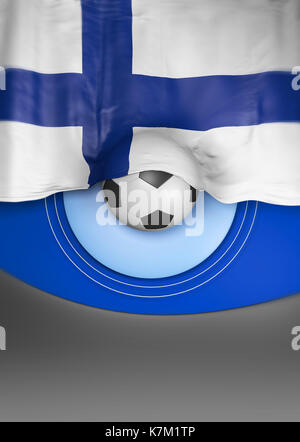 Flag Finland render, Finnish Flag (3D Render) Stock Photo