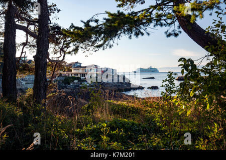 View from Saxe Point Park - Esquimalt, Victoria, Vancouver Island, British Columbia, Canada Stock Photo