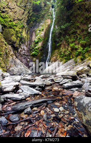 Clear pool at base of Niagara Falls - Goldstream Provincial Park - Victoria, Vancouver Island, British Columbia, Canada Stock Photo