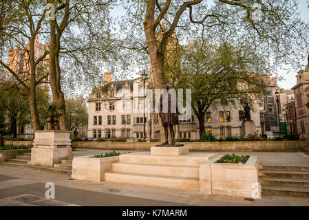 Statue of Mahatma Ghandi in Parliament Square, Westminster, Central London Stock Photo