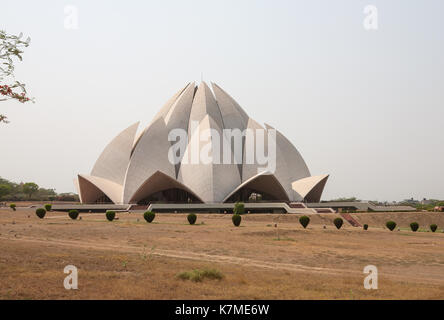 The Lotus Temple - the main temple of the Bahai religion in India and neighboring countries without people.  New Delhi, India Stock Photo