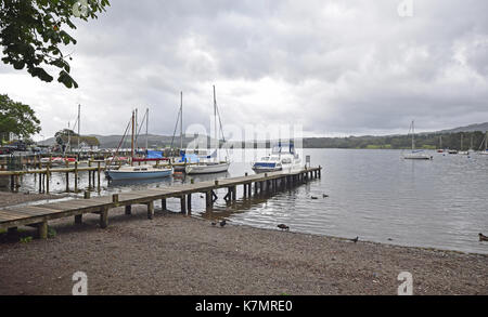The Pier - Lake Windermere, Ambleside, Lake District, North West England Stock Photo