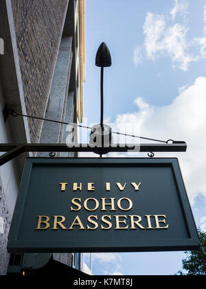 The Ivy Soho Brasserie in Broadwick Street, Soho, London, England, UK ...