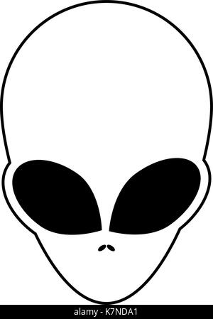 Alien, ufo  face outline vector symbol icon design. . Beautiful illustration isolated on white background Stock Vector