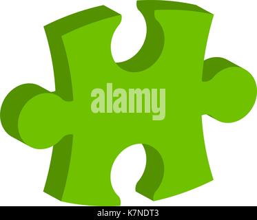 green puzzle  3d vector symbol icon design. Beautiful illustration isolated on white background Stock Vector
