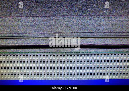 Computer Screen Error of Technical Problem with Digital Pixel Noise of Abstract Glitch Background Stock Photo