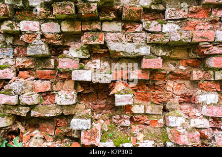 Background texture of an old wall with bricks Stock Photo