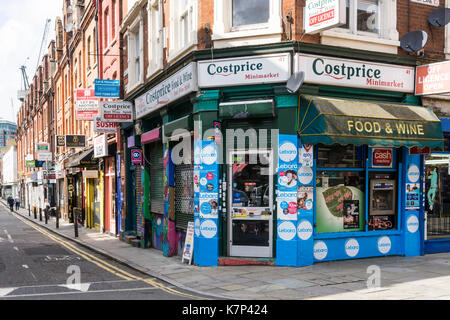 Costprice Minimarket on corner of Brick Lane and Fashion Street in Whitechapel. Stock Photo