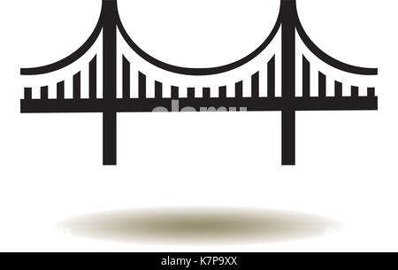 vector illustration of Golden Gate Bridge icon Stock Vector