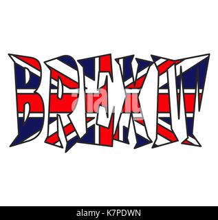 brexit text uk flag vector symbol icon design. Beautiful illustration isolated on white background Stock Vector