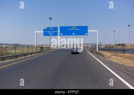 Drivers View travelling road highway toll gates vehicle route at N3 ...