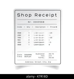 Shop Receipt template vector sticker Stock Vector