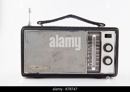 Old Transistor Radio isolated on the white background Stock Photo - Alamy