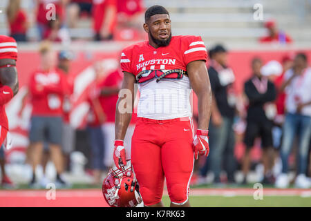 Houston, TX, USA. 16th Sep, 2017. Houston Cougars defensive tackle Ed Oliver (10) prior to an NCAA football game between the Rice Owls and the University of Houston Cougars at TDECU Stadium in Houston, TX. Houston won the game 38-3.Trask Smith/CSM/Alamy Live News Stock Photo