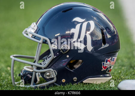 Houston, TX, USA. 16th Sep, 2017. A Rice Owls helmet sits on the field prior to an NCAA football game between the Rice Owls and the University of Houston Cougars at TDECU Stadium in Houston, TX. Houston won the game 38-3.Trask Smith/CSM/Alamy Live News Stock Photo